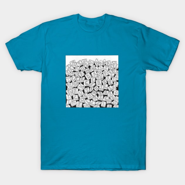 Scrabble Tiles T-Shirt by Squidoodle